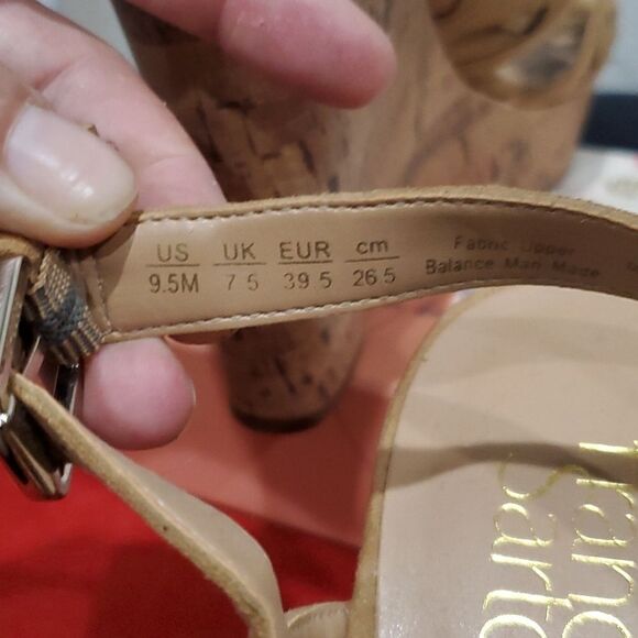 Franco Sarto Shea Tan Wedge Sandals Size 9.5 - Picture 8 of 14